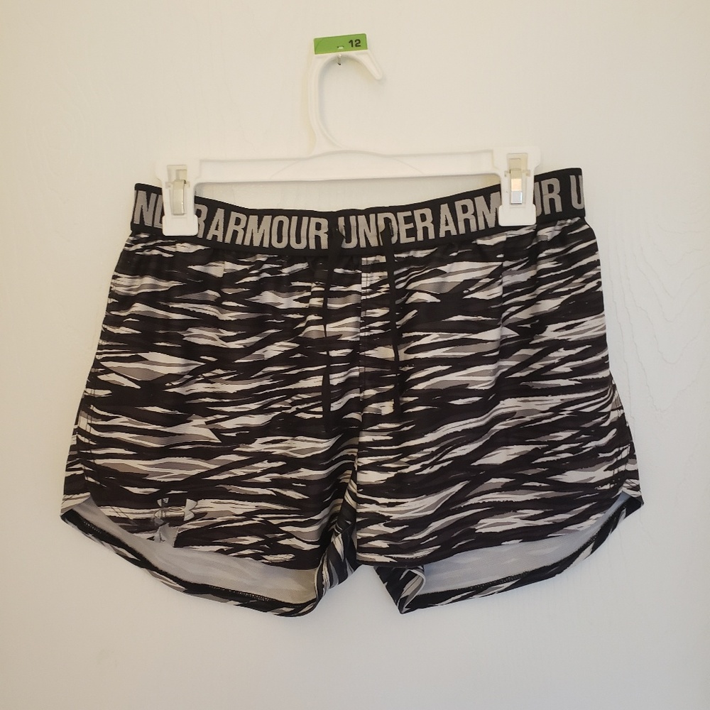 Under armour shorts, black, grey and white. Playup